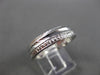ANTIQUE WIDE 14K WHITE GOLD DIAMOND CUT FILIGREE WEDDING ANNIVERSARY RING #18933