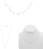 .13CT DIAMOND 14KT WHITE GOLD ROUND & BAGUETTE STAR OF DAVID LOVE KNOT NECKLACE
