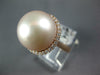 LARGE .44CT DIAMOND & AAA PINK SOUTH SEA PEARL 18KT ROSE GOLD 3D HALO LOVE RING