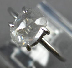 1.62CT SALT & PEPPER DIAMOND 18KT WHITE GOLD 3D OVAL SOLITAIRE ENGAGEMENT RING