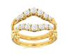 .92CT DIAMOND 14KT YELLOW GOLD 3D ROUND 7 STONE DOUBLE V INSERT ANNIVERSARY RING