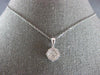 ESTATE .50CT DIAMOND 18KT WHITE GOLD ROUND & PRINCESS HALO FUN FLOATING PENDANT