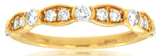 .50CT DIAMOND 14K YELLOW GOLD SEMI BEZEL FILIGREE SEMI ETERNITY ANNIVERSARY RING