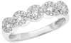 ESTATE .53CT DIAMOND 14KT WHITE GOLD 3D MULTI FLOWER CLASSIC LOVE RING