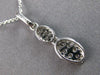 ESTATE .51CT DIAMOND 14KT WHITE GOLD 3D CLUSTER DOUBLE OVAL FUN FLOATING PENDANT