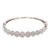 LARGE 2.40CT DIAMOND 18KT WHITE GOLD MULTI FLOWER SEMI ETERNITY BANGLE BRACELET