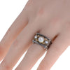 LARGE AAA PEARL 18KT YELLOW GOLD & 925 SILVER HANDCRAFTED 3D FILIGREE FUN RING