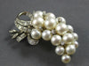 ANTIQUE EXTRA LARGE DIAMOND & AAA SOUTH SEA PEARL 14KT WHITE GOLD PENDANT #27768
