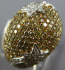 EXTRA LARGE 4.06CT WHITE & CANARY DIAMOND 18KT YELLOW GOLD 3D SHOOTING STAR RING