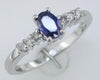 .64CT DIAMOND & AAA SAPPHIRE 14KT WHITE GOLD OVAL & ROUND FRIENDSHIP LOVE RING