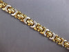 ESTATE 14KT WHITE & YELLOW GOLD 3D CLASSIC LINK MATTE & SHINY FUN BRACELET
