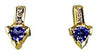 .67CT DIAMOND & AAA TANZANITE 14KT YELLOW GOLD ROUND & TRILLION HANGING EARRINGS