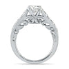 1.5CT DIAMOND 14KT WHITE GOLD ROUND FILIGREE FOUR PRONG CHANNEL ENGAGEMENT RING