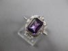 1.4CT DIAMOND & AAA AMETHYST 14K WHITE GOLD 3D EMERALD CUT FILIGREE OCTAGON RING
