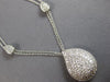 LARGE 1.70CT DIAMOND 14KT WHITE GOLD 3D PAVE TEAR DROP BY THE YARD LOVE NECKLACE