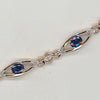 ESTATE 2.91CT DIAMOND & AAA SAPPHIRE 14KT ROSE GOLD 3D LOVE KNOT TENNIS BRACELET