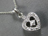 .70CT DIAMOND 14KT WHITE GOLD 3D FILIGREE MILGRAIN HEART FLOATING PENDANT #27668