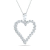 .50CT DIAMOND 14KT WHITE GOLD 3D CLASSIC ROUND OPEN HEART LOVE FLOATING PENDANT