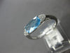 ESTATE 1.22CT DIAMOND & AAA BLUE TOPAZ 14KT WHITE GOLD CUSHION & ROUND FUN RING