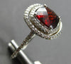 2.84CT DIAMOND & AAA GARNET 14KT WHITE GOLD CUSHION & ROUND DOUBLE HALO FUN RING