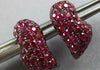 ESTATE 1.99CT AAA RUBY 18KT WHITE GOLD 3D PUFF HEART STUD EARRINGS