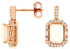 1.76CT DIAMOND & AAA OPAL 14K ROSE GOLD ROUND & BAGUETTE SQUARE OCTAGON EARRINGS