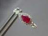 .80CT DIAMOND & AAA RUBY 14KT WHITE GOLD PEAR SHAPE & ROUND HUGGIE HOOP EARRINGS