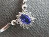 1.30CT DIAMOND & AAA TANZANITE 14KT WHITE GOLD 3D CLASSIC FLOWER LOVE NECKLACE