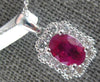 1.14CT DIAMOND & AAA RUBY 18KT WHITE GOLD 3D OVAL & ROUND SQUARE OCTAGON PENDANT