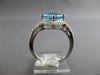 3.6CT DIAMOND & AAA BLUE TOPAZ 14KT WHITE GOLD 3D FILIGREE HALO ENGAGEMENT RING