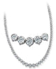 LARGE 10.04CT DIAMOND 14K WHITE GOLD SEMI BEZEL PRONG GRADUATING TENNIS NECKLACE