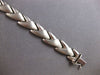 ESTATE WIDE & LONG 14KT WHITE GOLD MATTE & SHINY V SHAPE ITALIAN LOVE BRACELET
