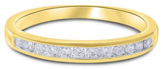 .24CT DIAMOND 14KT YELLOW GOLD ROUND CLASSIC CHANNEL SEMI ETERNITY WEDDING RING