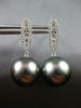 .45CT DIAMOND & AAA TAHITIAN PEARL 18K WHITE GOLD 3D CLASSIC BAR HANGING ARRINGS