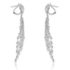 EXTRA LARGE 9.98CT DIAMOND 18KT WHITE GOLD MULTI FLOWER CLIP ON HANGING EARRINGS