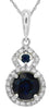 1.96CT DIAMOND & AAA SAPPHIRE 14KT WHITE GOLD 3D ROUND HALO FLOATING PENDANT