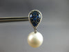 LARGE DIAMOND & AAA SAPPHIRE & SOUTH SEA PEARL 18KT WHITE & BLACK GOLD EARRINGS