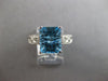 4.03CT DIAMOND & AAA BLUE TOPAZ 14KT WHITE GOLD CUSHION & ROUND ENGAGEMENT RING