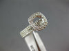 1.06CT DIAMOND 14KT WHITE GOLD ROUND HALO SEMI MOUNT ENGAGEMENT WEDDING RING SET