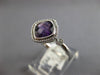 1.42CT DIAMOND & AAA AMETHYST 14KT WHITE GOLD CUSHION & ROUND FILIGREE FUN RING