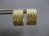 WIDE 14KT YELLOW GOLD 3D MATTE & SHINY CRISS CROSS OVAL HUGGIE HANGING EARRINGS