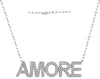 ESTATE .32CT DIAMOND 14KT WHITE GOLD 3D CLASSIC CHAIN AMORE FUN LOVE NECKLACE