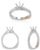 .49CT DIAMOND 14KT 2 TONE GOLD 3D ROUND SIX PRONG SEMI MOUNT ENGAGMENT RING