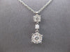 ESTATE .32CT DIAMOND 14KT WHITE GOLD 3D CLUSTER FLOWER CLASSIC FLOATING PENDANT