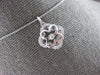 ESTATE .13CT DIAMOND 14KT WHITE GOLD DANCING FILIGREE FLORAL SQUARE FUN NECKLACE
