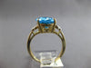 5.24CT DIAMOND & AAA BLUE TOPAZ 14KT YELLOW GOLD 3D OVAL & ROUND FLORAL FUN RING