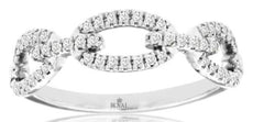 .24CT DIAMOND 14KT WHITE GOLD ROUND CLASSIC OPEN OVAL LOVE KNOT FRIENDSHIP RING
