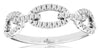 .24CT DIAMOND 14KT WHITE GOLD ROUND CLASSIC OPEN OVAL LOVE KNOT FRIENDSHIP RING