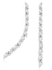 ESTATE .76CT DIAMOND 14KT WHITE GOLD 3D 3 STONE MULTI LEAF BAR HANGING EARRINGS
