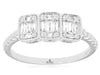 .41CT DIAMOND 14KT WHITE GOLD ROUND & BAGUETTE SQUARE PAST PRESENT FUTURE RING
